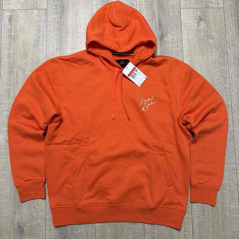 Nike x Wheaties Jordan Flight MVP Fleece Pullover Hoodie Orange DV7576-817 Large